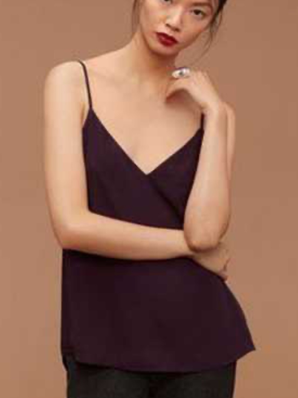 Babaton Everly V-Neck Cami in Plum